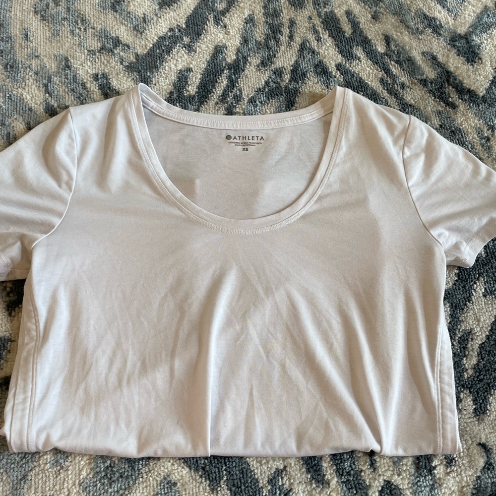 Athleta, short sleeve white shirt XS
